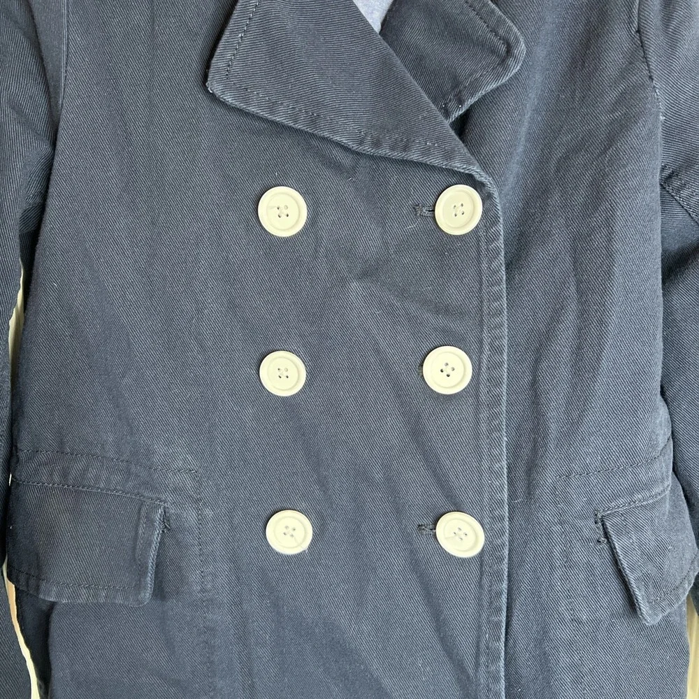 J.Crew Heavyweight Cotton Twill Pea Coat Navy Jacket Size‎ 10 - Picture 5 of 14